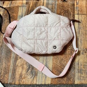 WESTBRONCO Quilted Padded Shoulder Bag Blush Pink Crossbody Handbag‎ Purse